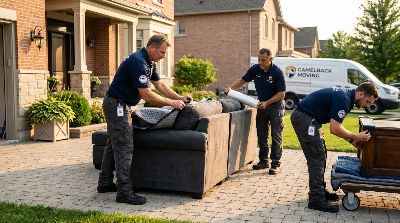 Large estate moving crew wrapping furniture in Beaver, PA